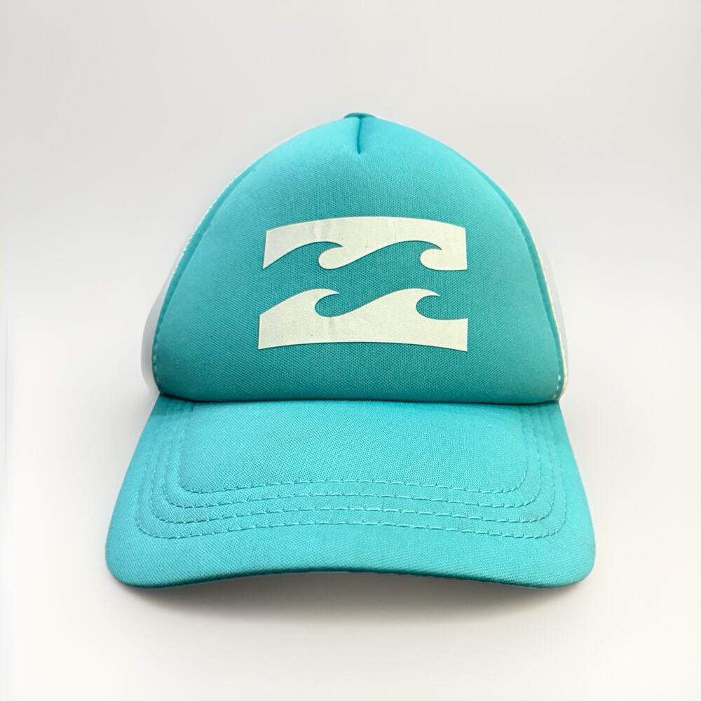 Billabong Unisex Turquoise White Surfing Logo Adjustable Trucker SnapBack Hat